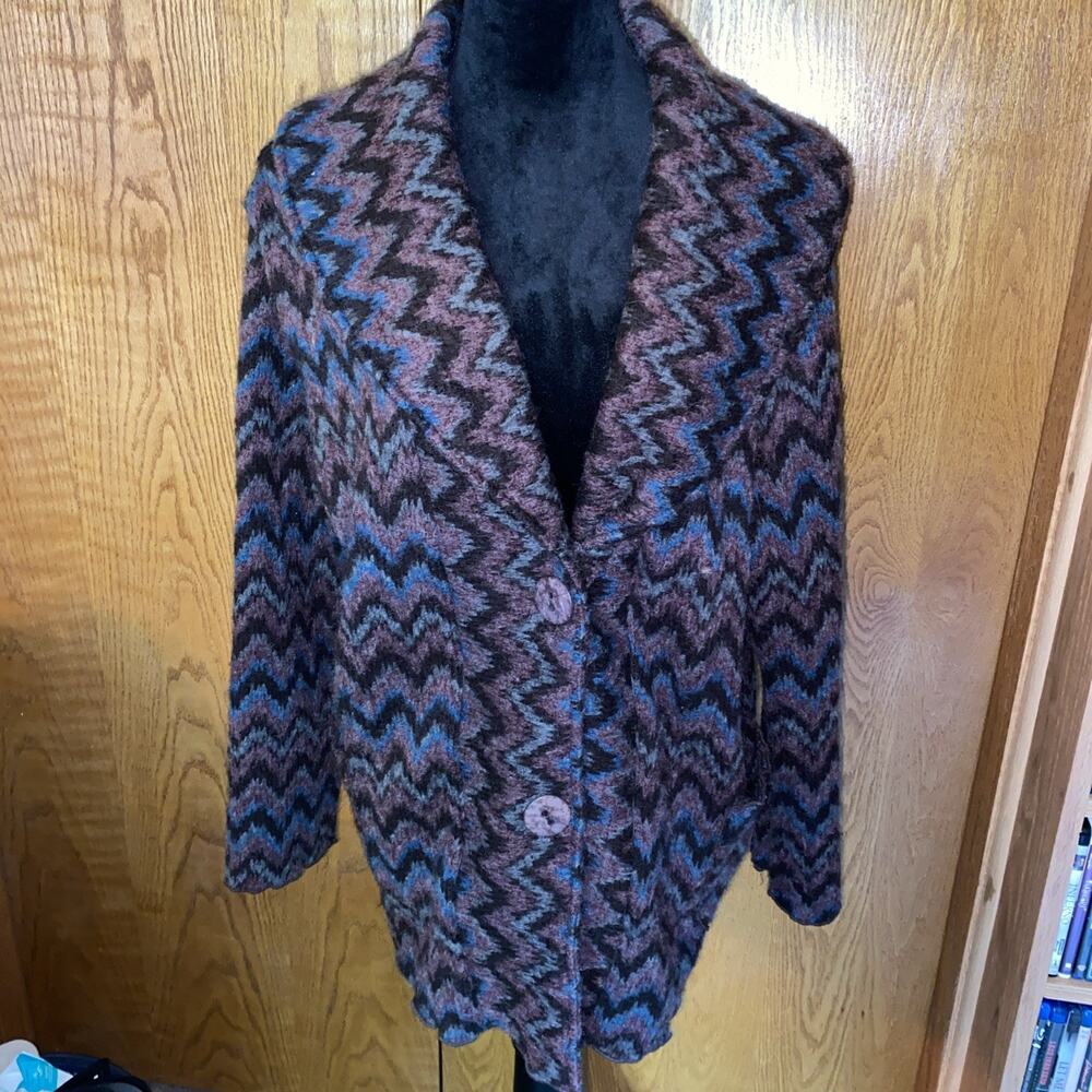 Focus Wool Blend Women’s Sweater Jacket Wrap Two Button XL